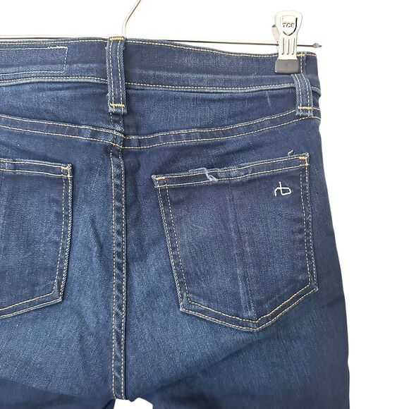 RAG & BONE High Rise Skinny Denim in Bedford Dark Wash Sz 24 - Picture 4 of 6